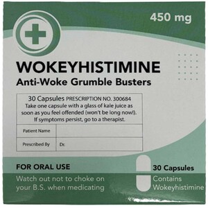 Pack of 30 Wokeyhistemine Anti-Woke Grumble Busters