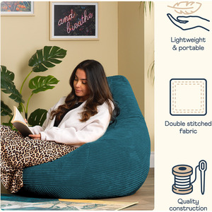 Teal Cord Recliner Bean Bag  shot 18207674