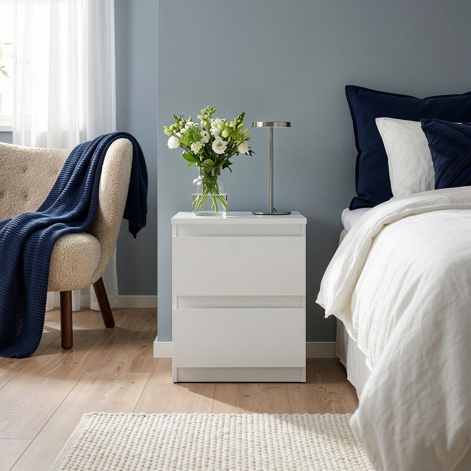 Furniture To Go Edmore 2 Drawer Bedside - White