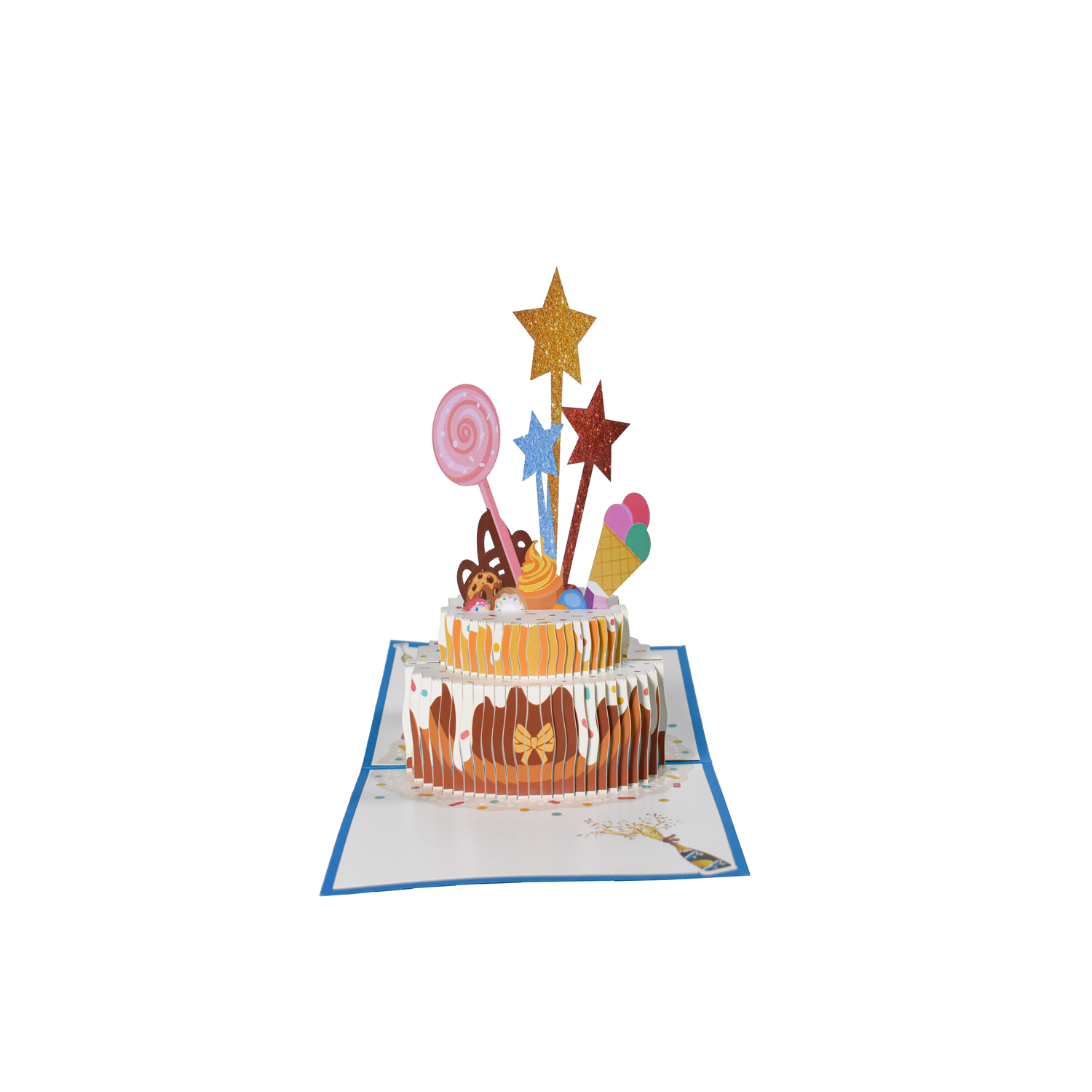 Blue Cake and Sprinkles Design 3D Pop Up Birthday Card
