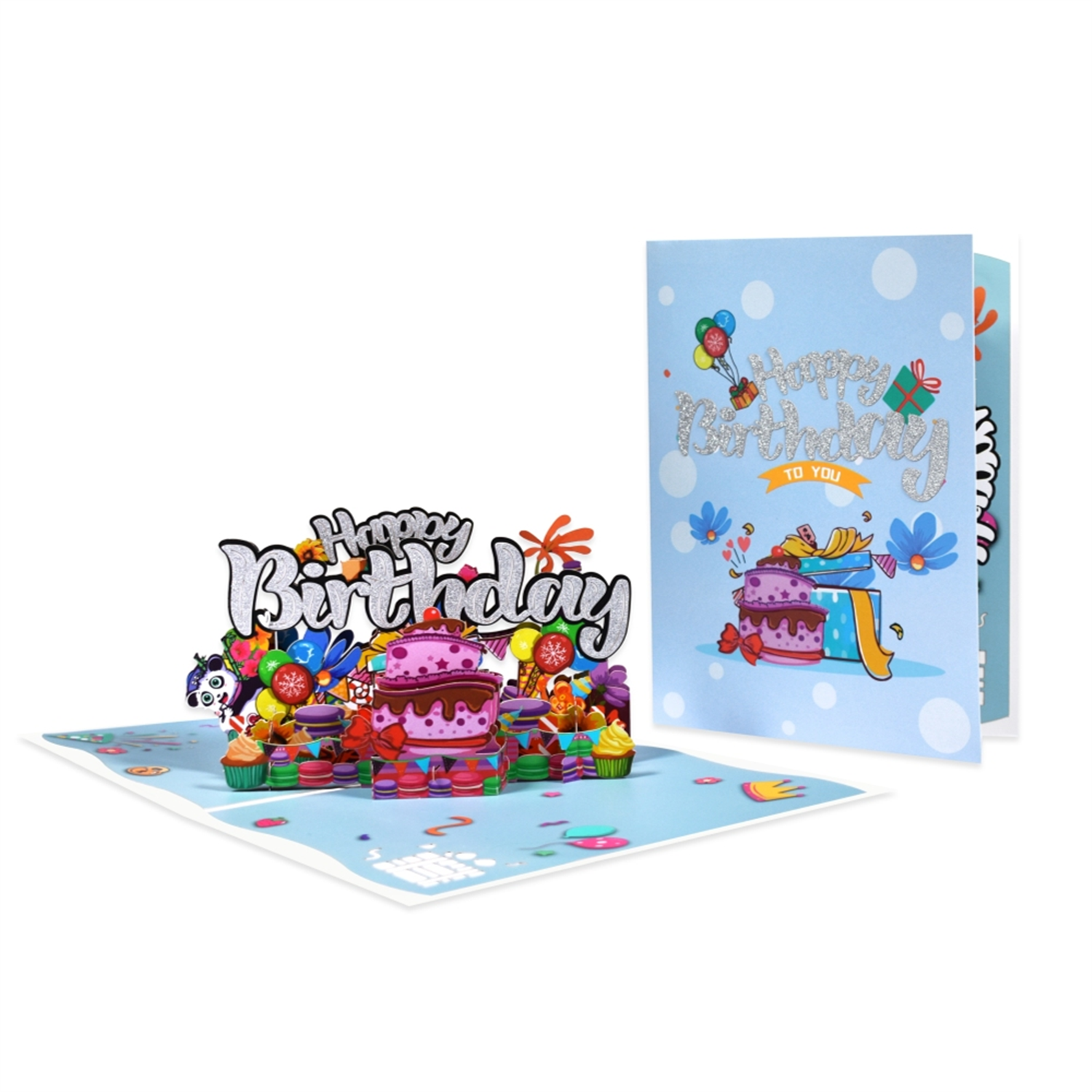 Brightfeel Multicolor Panda 3D Pop Up Birthday Card - White