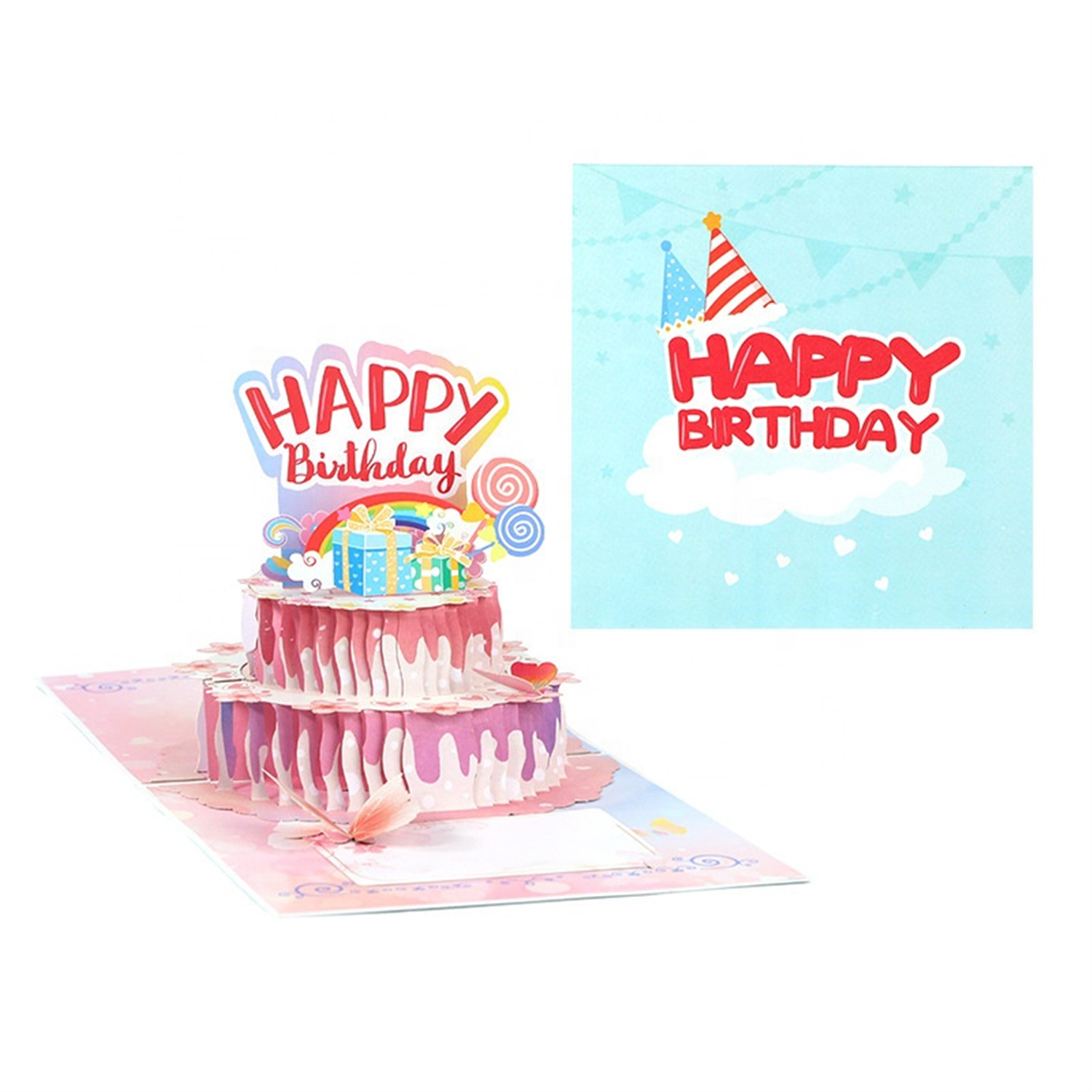 Brightfeel Dream Girl Cake 3D Pop Up Birthday Card - White