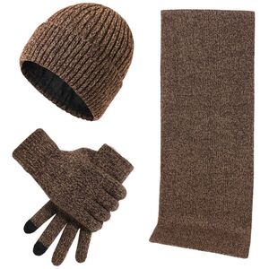 Autumn & Winter Warm Knitted Woolen Hat Scarf Gloves Set