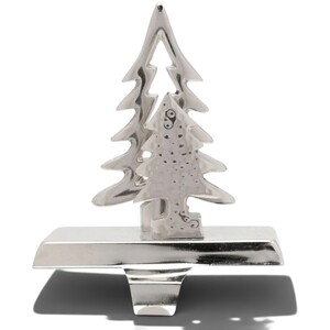 Silver Christmas Tree Stocking Hanger
