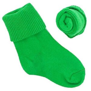 UK Made High quality Cotton turn down socks 0 - 6months - bright green