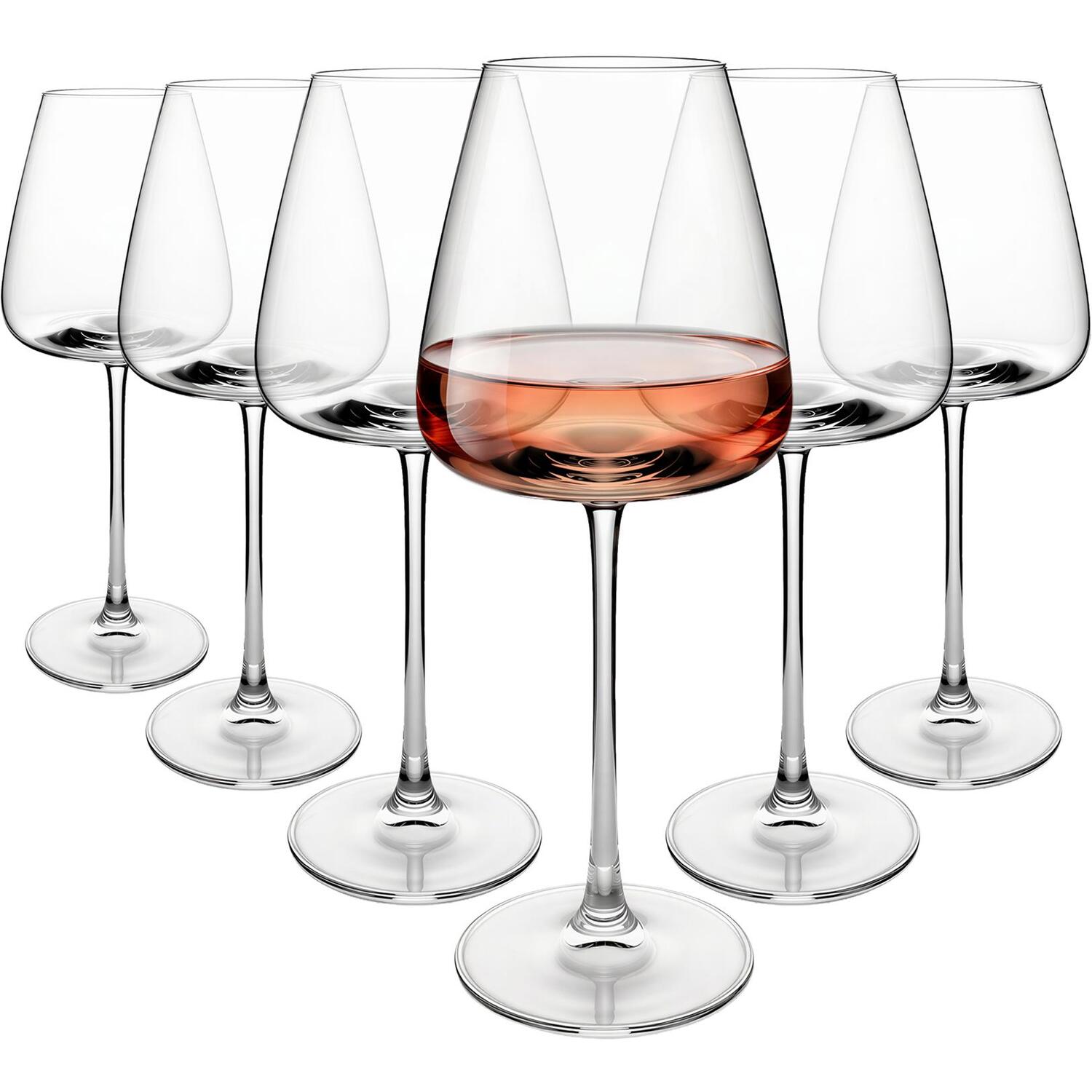 B&Q -  Dulwich Crystal Rosé Wine Glasses600MlPack Of 6 Stemmed Drinking Glassware Dinner Party Bar - Image 4