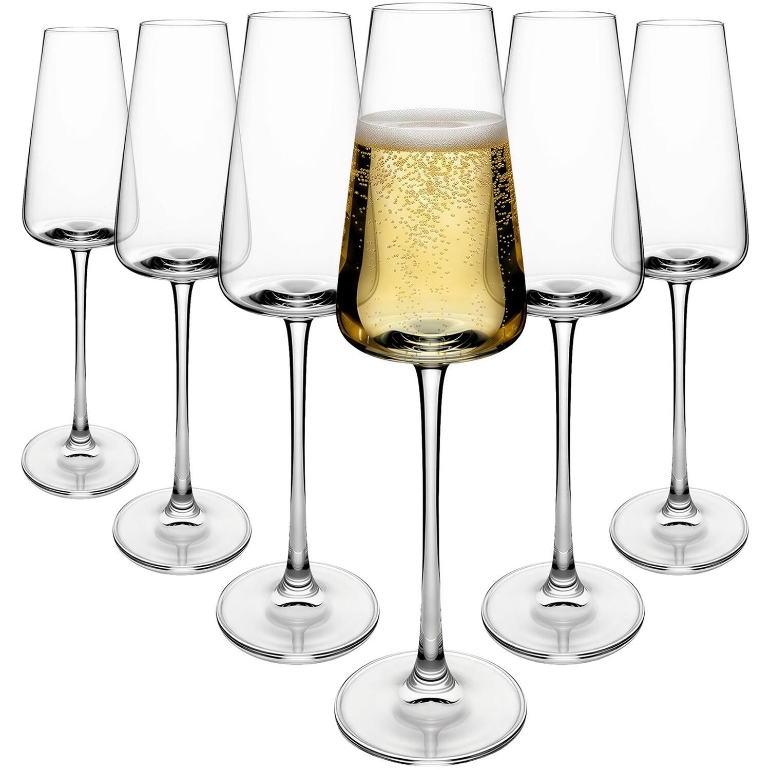 Argon Tableware Unisex Clear Dulwich Crystal Champagne Flutes - 240Ml - Pack Of 6 In - Image 3