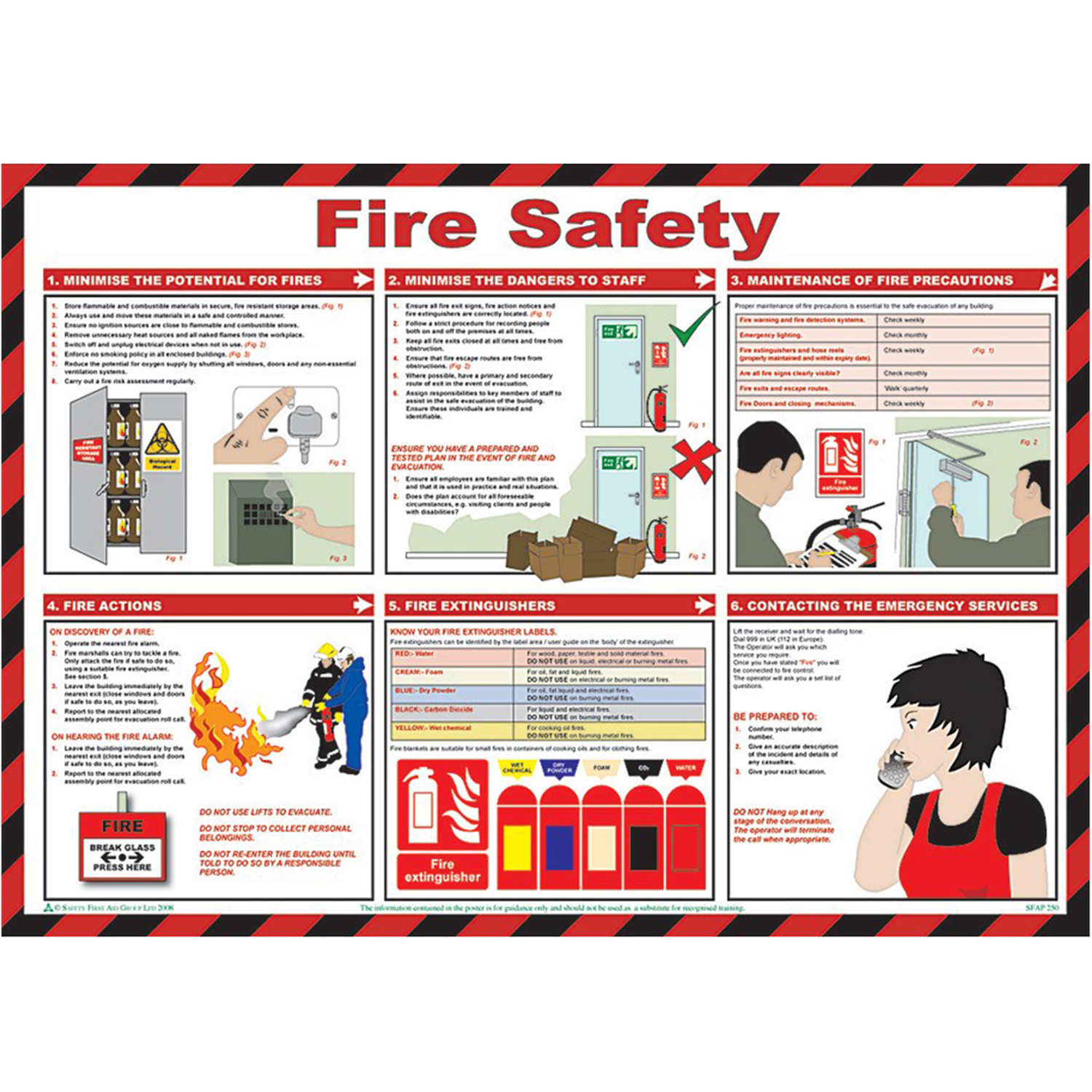Pegdev Fire Safety Hazard Sign A2 Landscape Laminated Health & Safety Poster in White