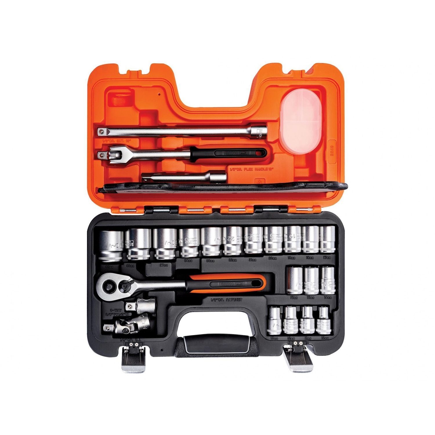 Bahco S240 1/2In Drive Socket Set, 24 Piece - Multi Colour