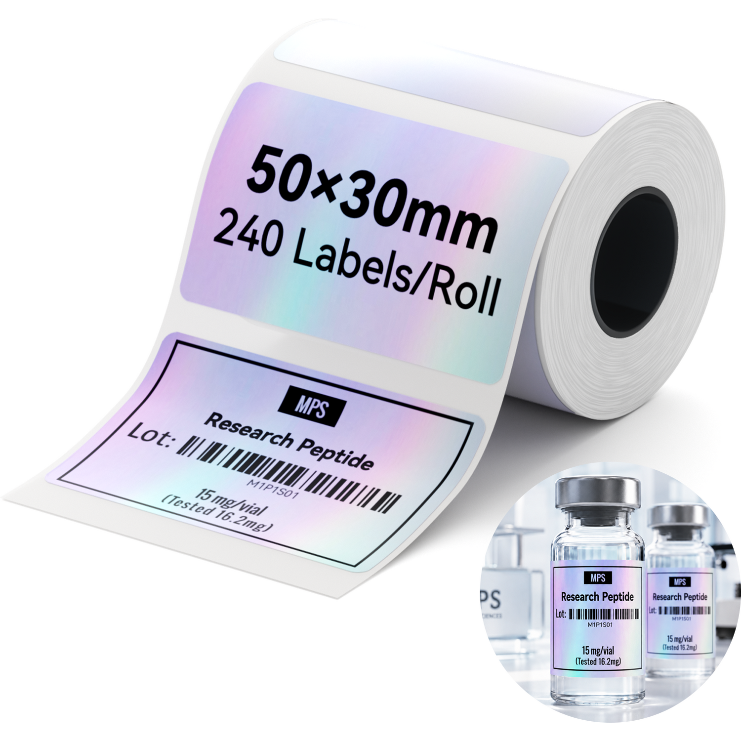 B&Q -  M Range 50X30mm Laser Silver Thermal Transfer LabelsRoll Of 240 - Image 3