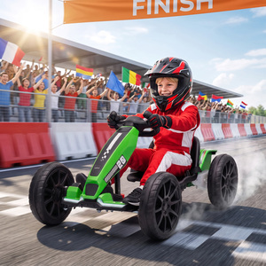 AIYAPLAY Electric Go Kart for Kids with Dual Motors, Adjustable Seat