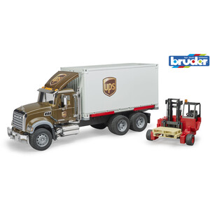 MACK Granite UPS logistics truck with forklift