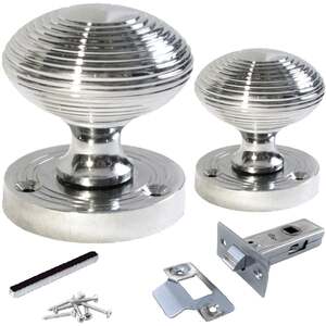 Betley Butterfly Reeded Round Mortice Door Knob Latch