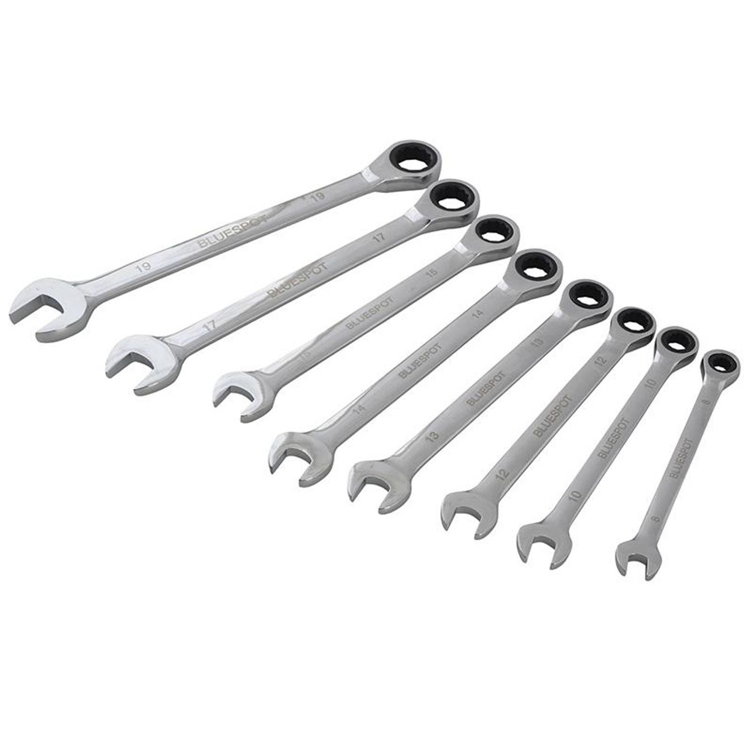 Bluespot Tools Ratchet Spanner Set, 8 Piece