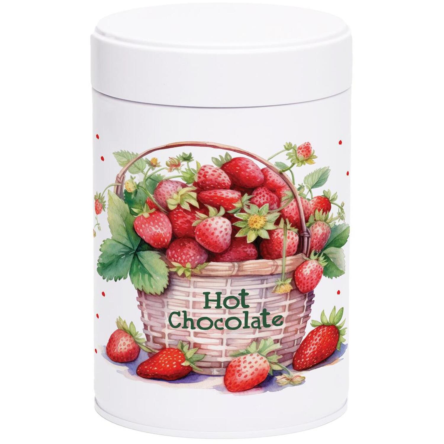Strawberry Basket Hot Chocolate Canister - Metal Twist-Lid Kitchen Storage Tin - Image 2