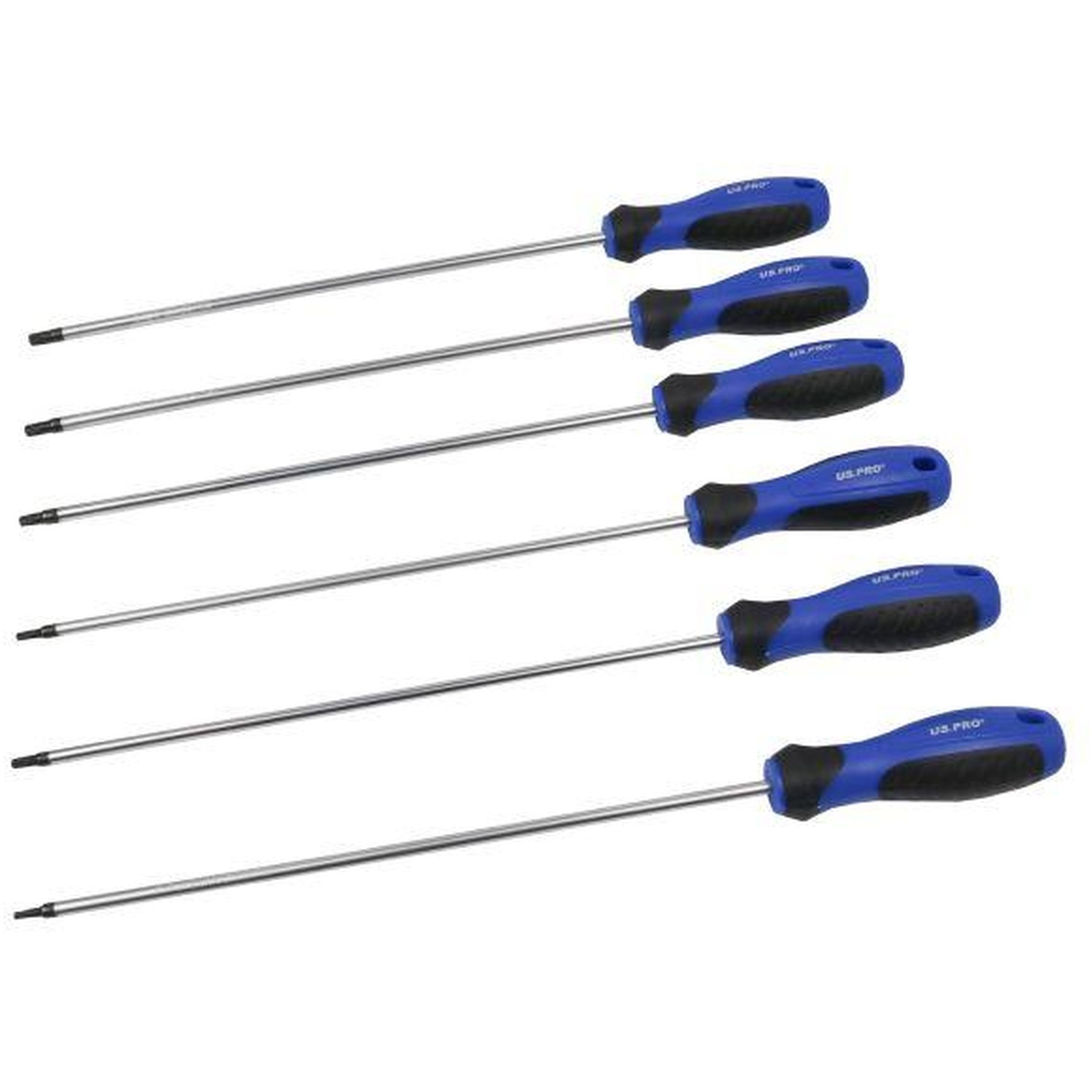 Us Pro Tools 6Pc Long Tamper Star Torx Screwdrivers T10 - T30 4620 - Image 3
