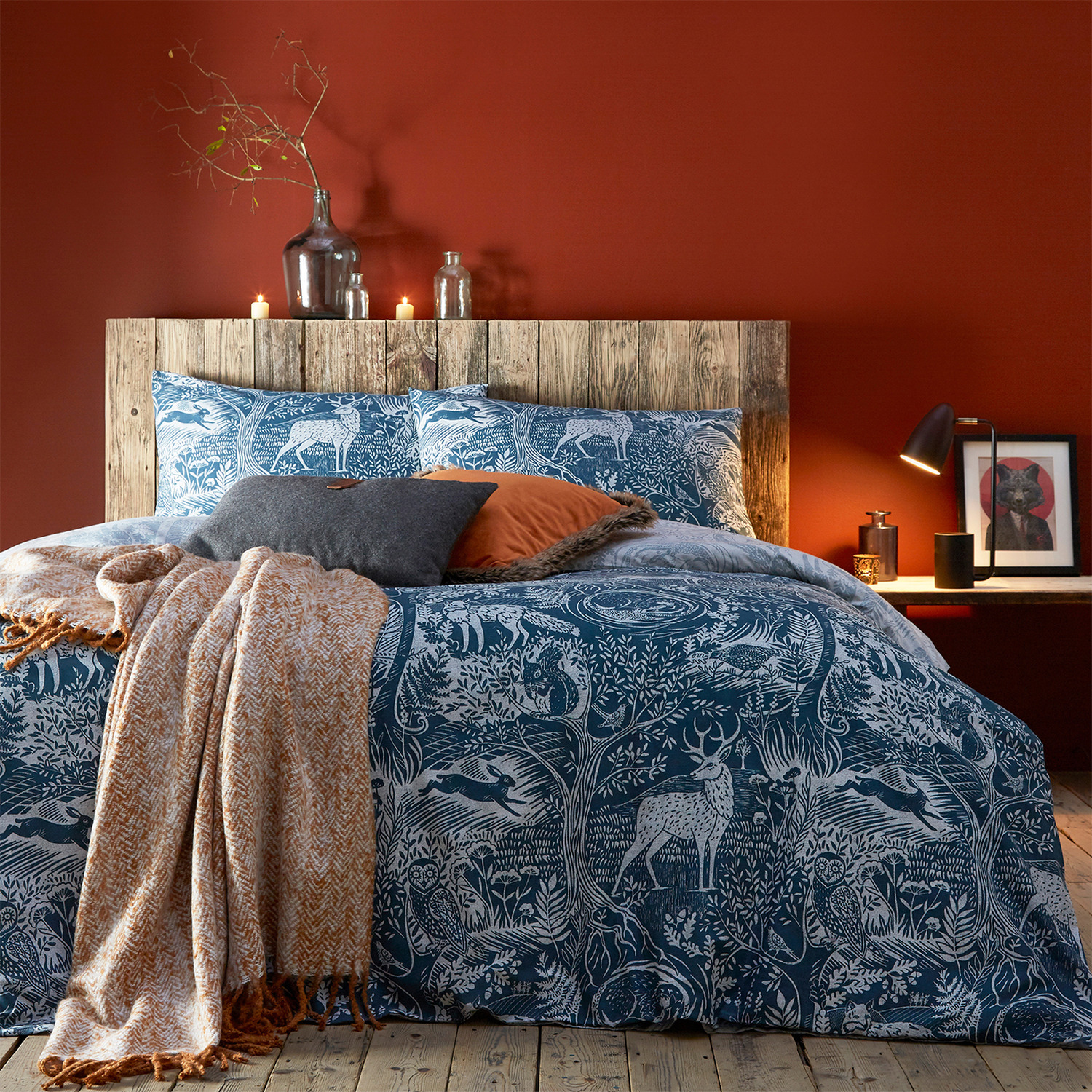 Midnight Winter Duvet Cover Set - Midnight Blue Superking