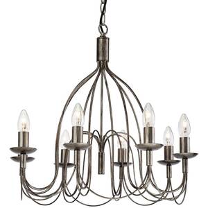 Regency 8 Light Chandelier Antique Silver, E14