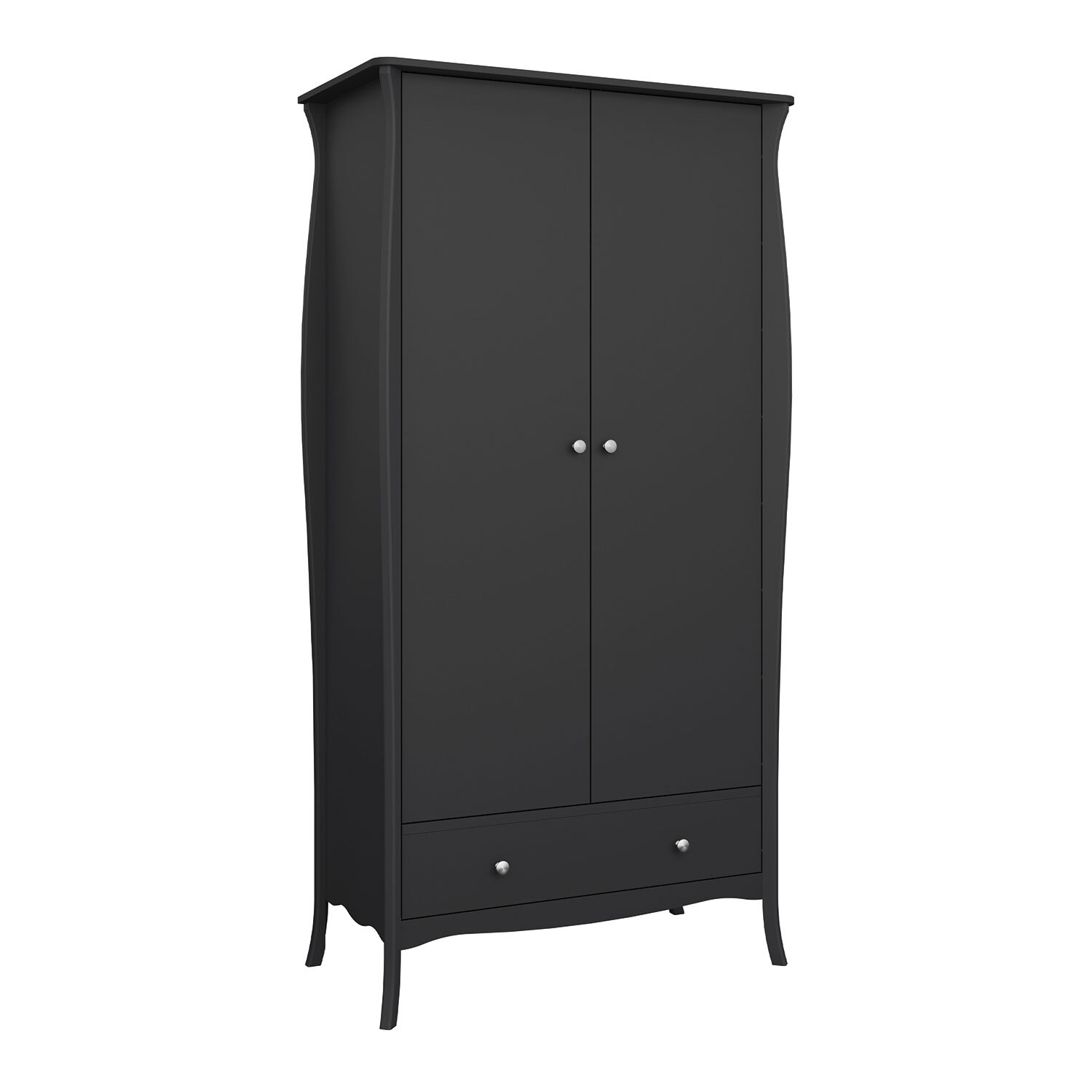 Furniture To Go - Baroque Double Wardrobe  - Black thumbnail