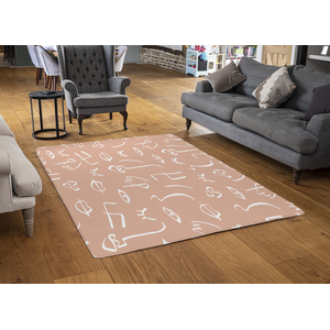Line Drawing Abstract Faces Designer Rug