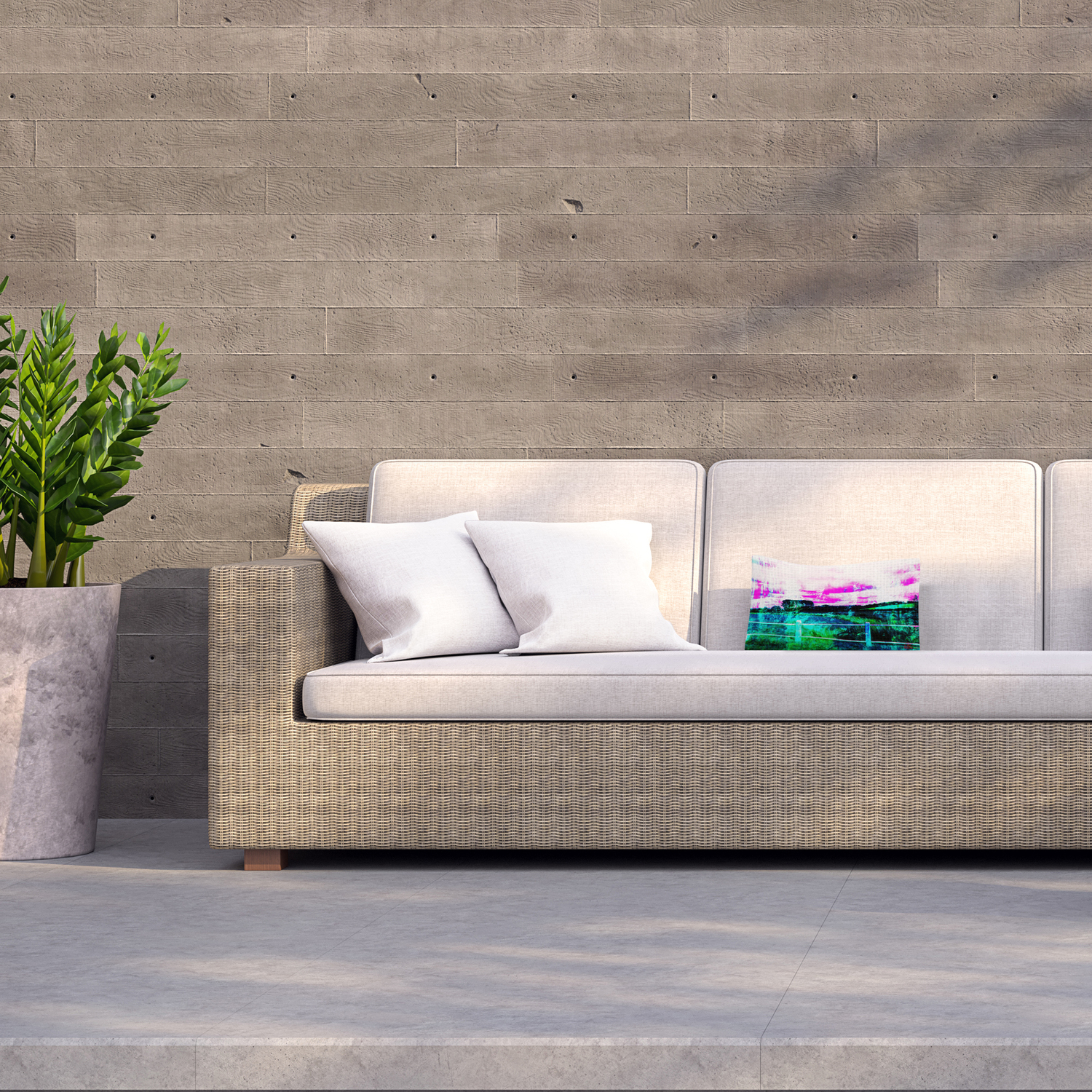 Fluorescent Countryside Outdoor Cushion - Green