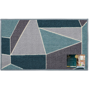 JVL Fiora Zerbino Lavabile In Lavatrice 44x75 Cm – Motivo Uovo D'Anatra/Grigio, Antiscivolo