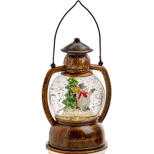 Snowman Lantern Water Spinner Globe