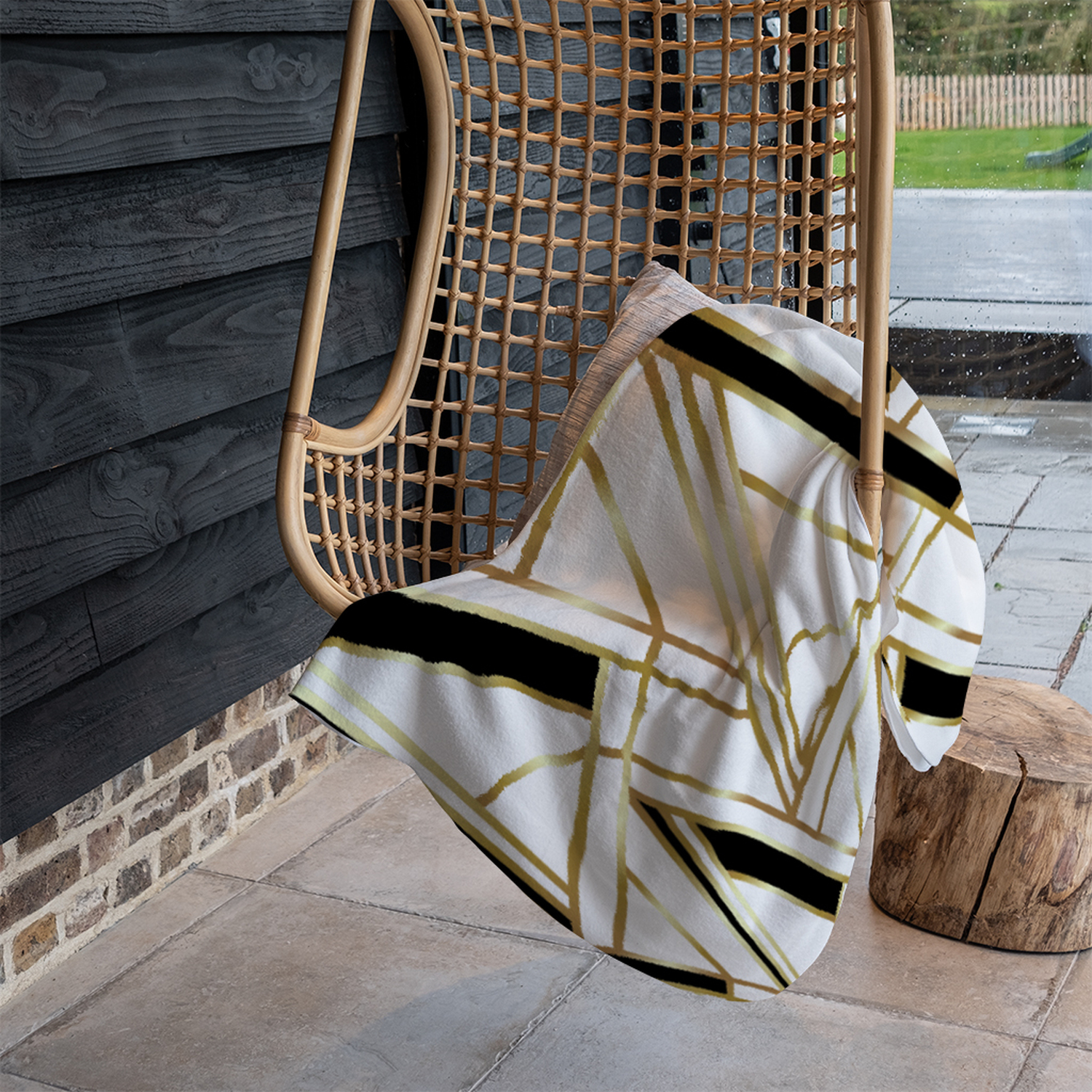 Golden Art Deco Blanket - Gold