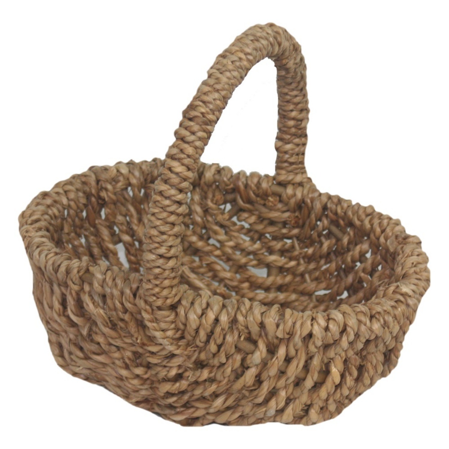 Red Hamper Shopping Basket Small Rush Shopper - Green