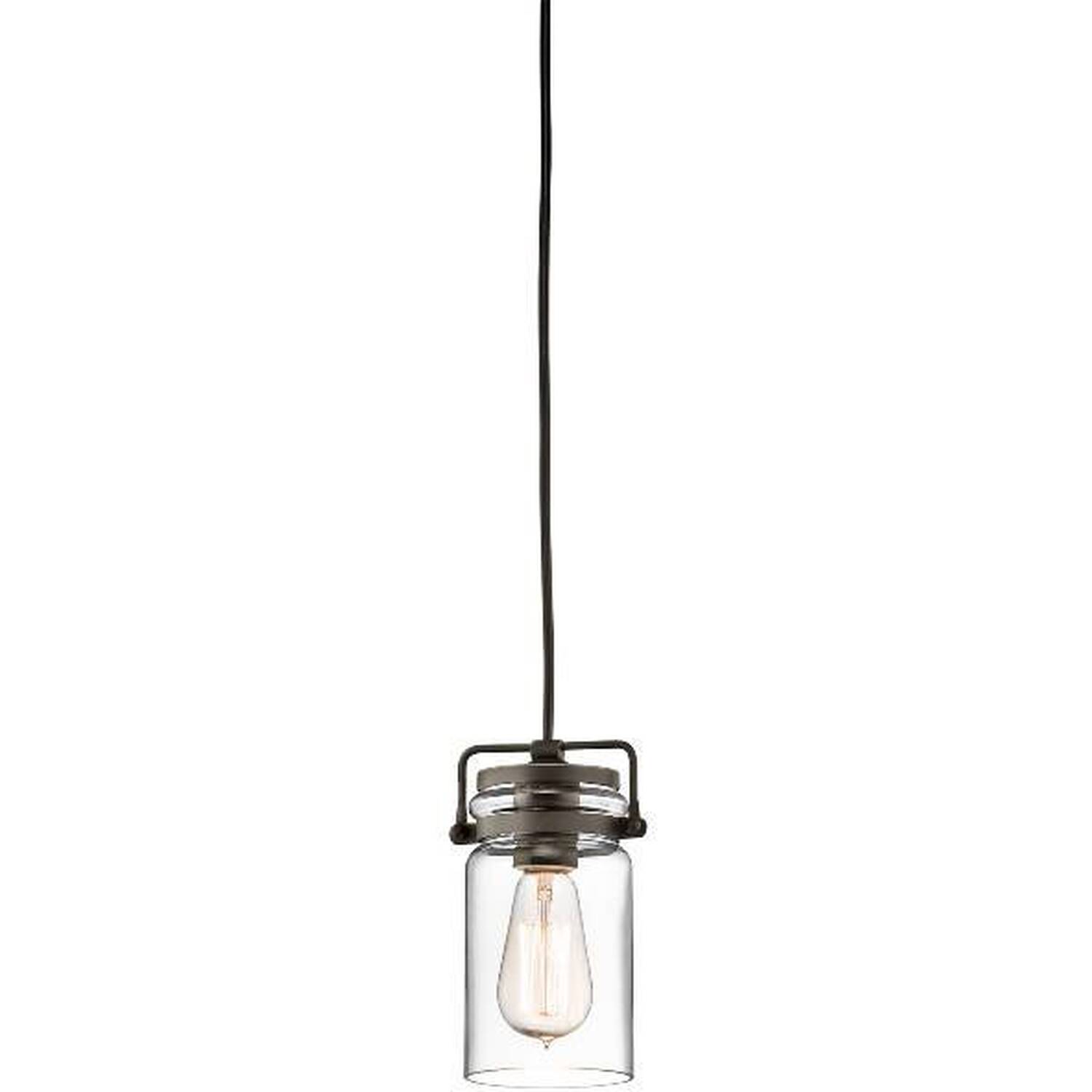 Brinley 1 Light Ceiling Mini Pendant Olde Bronze, E27 - Olde Bronze