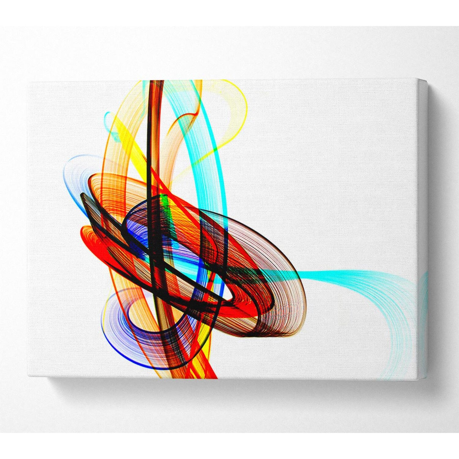 Wallart-Direct - Helter Skelter Rainbow White Canvas Print Wall Art - Yellow / 101.6cm thumbnail