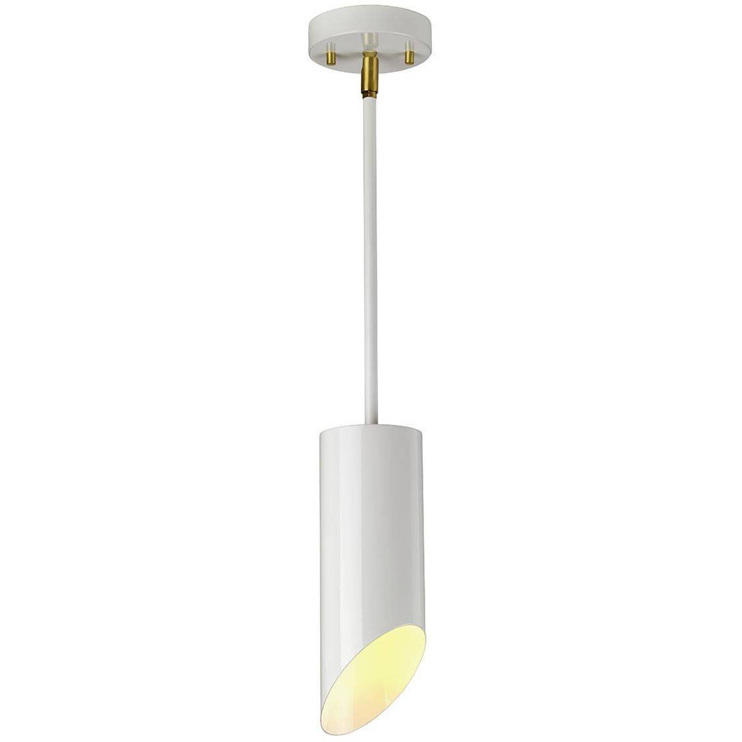 Quinto 1 Light Pendant - White Aged Brass, E27 - Brass