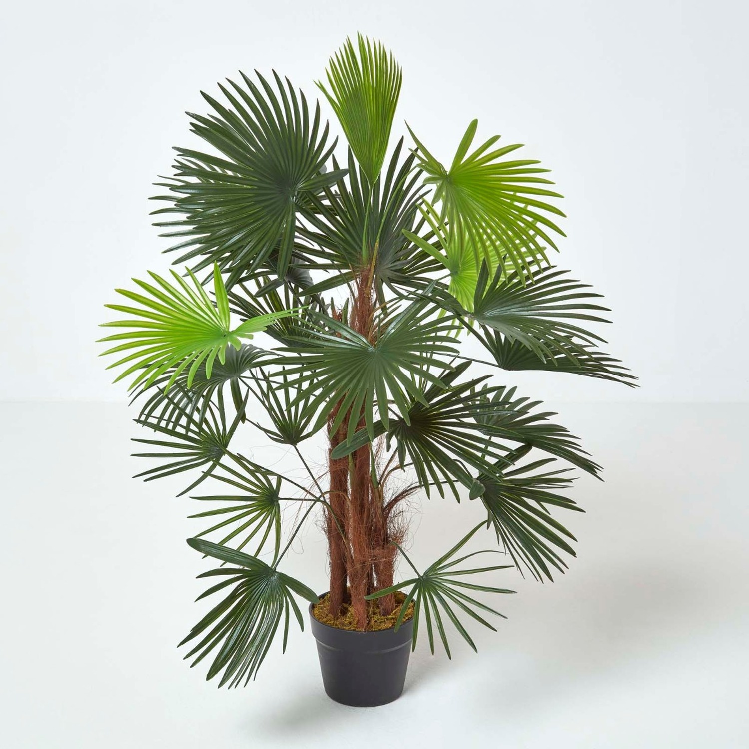 Homescapes Green 'Lady Palm' Tree Artificial Rhapis Plant with Pot, 90 cm - Green