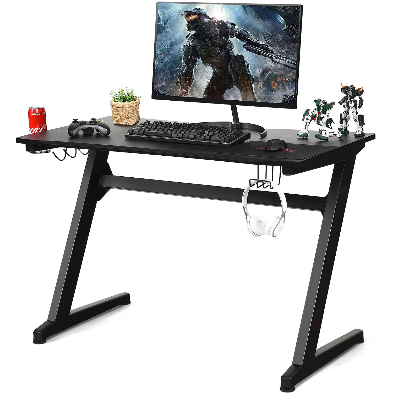 COSTWAY - Racing Computer Gaming Desk - Black thumbnail