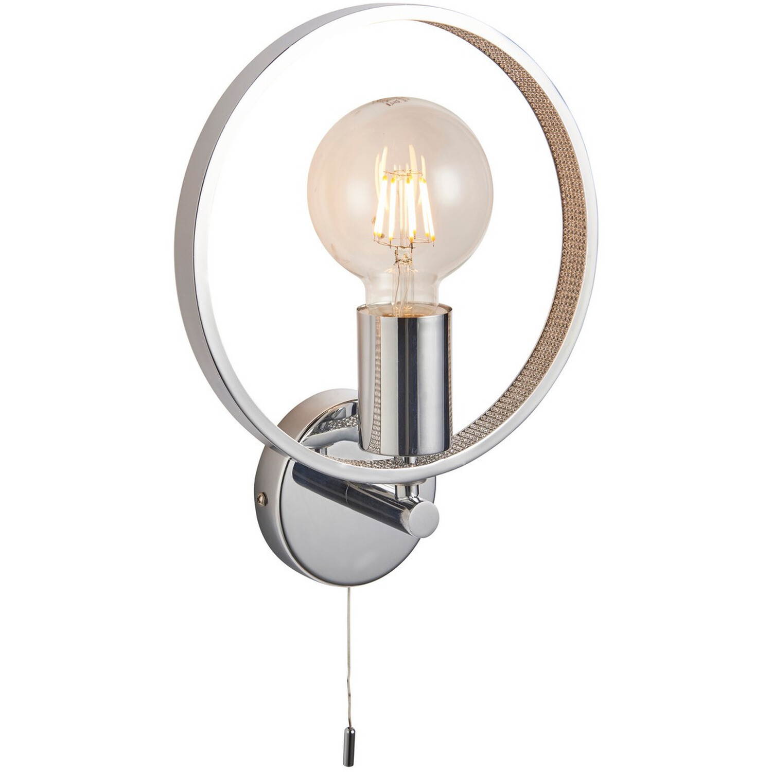 Merola Contemporary Designer Crystal LED Wall Light Chrome Warm White IP44 - Chrome Plate & Clear Faceted Acrylic thumbnail