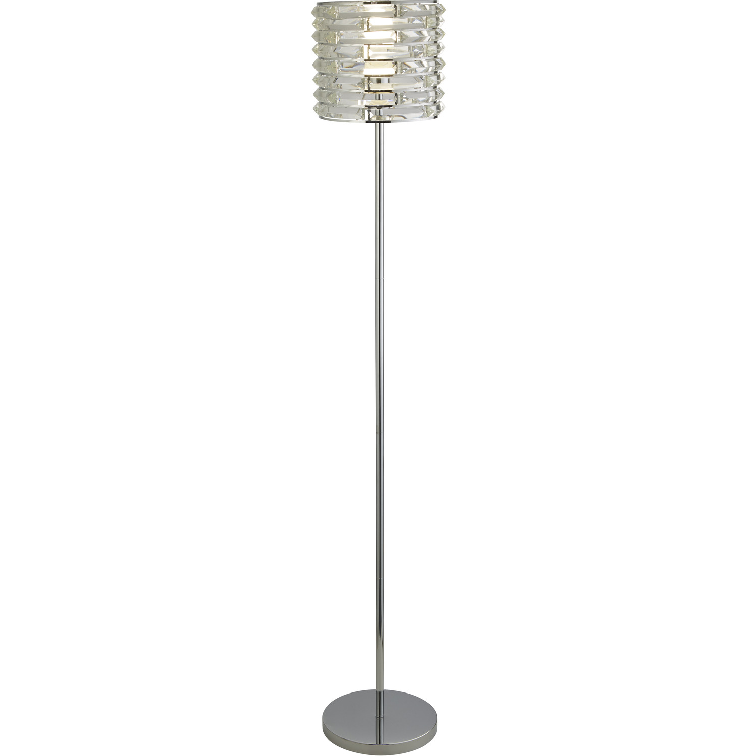 Lighting Collection - Curved Glass Floor Lamp - Chrome thumbnail