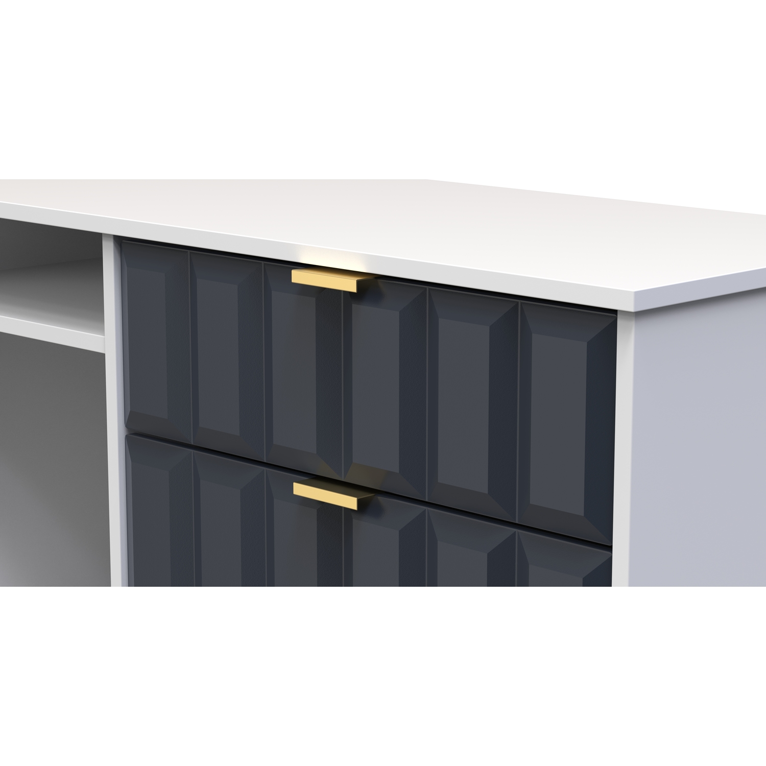 Cube 3 Drawer Tv Unit - Indigo Matt White