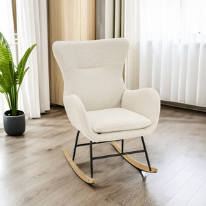 Sherpa Rocking Chair with High Backrest and Armrests
