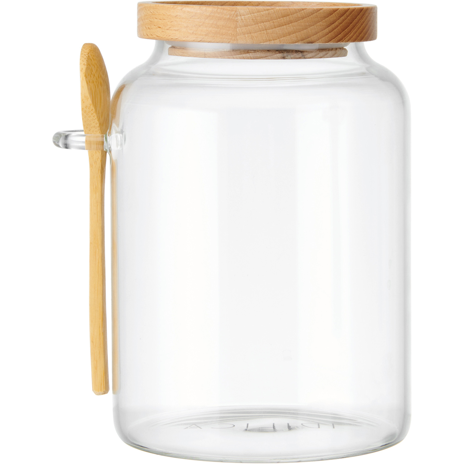 Image of Glass Storage Jar with Beechwood Lid&hellip;
