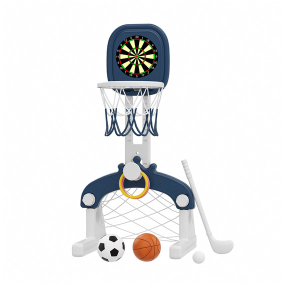 5-in-1 Kids Basketball Hoop with Basketball Football Playset