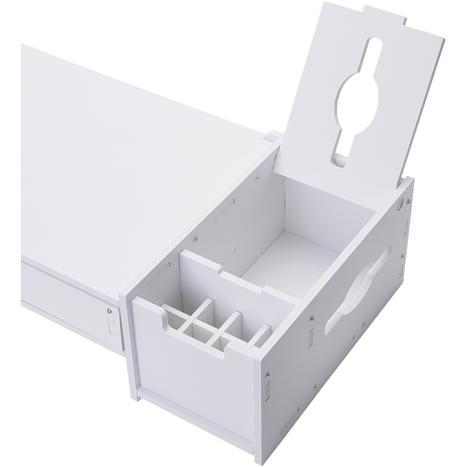 Home Office Multifunctional Monitor Stand Riser With Storage - White