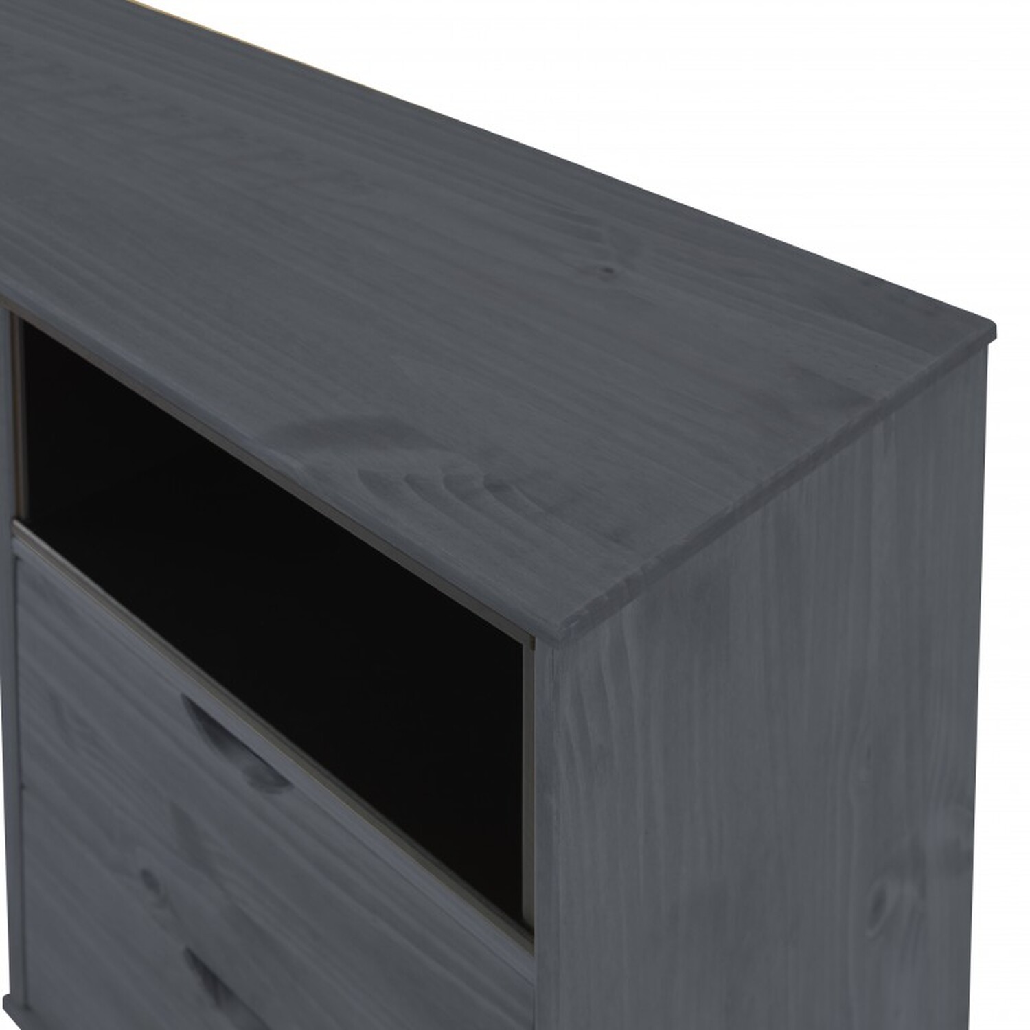 Scandian Computer Desk Dressing Table Solid Wood Pine Wooden - Grey