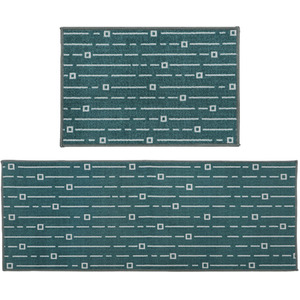 Savio Machine Washable Runner and Mat Set - Teal