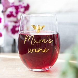 Mum's Wine Bee Glass Tumbler