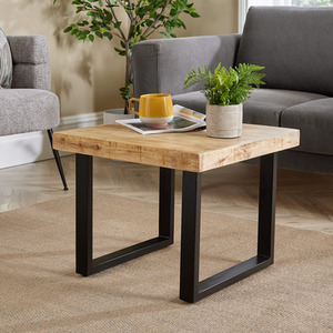 Natural / 55cm Home Source Cortez Mango Wood Rectangular Coffee Table shot 6078223