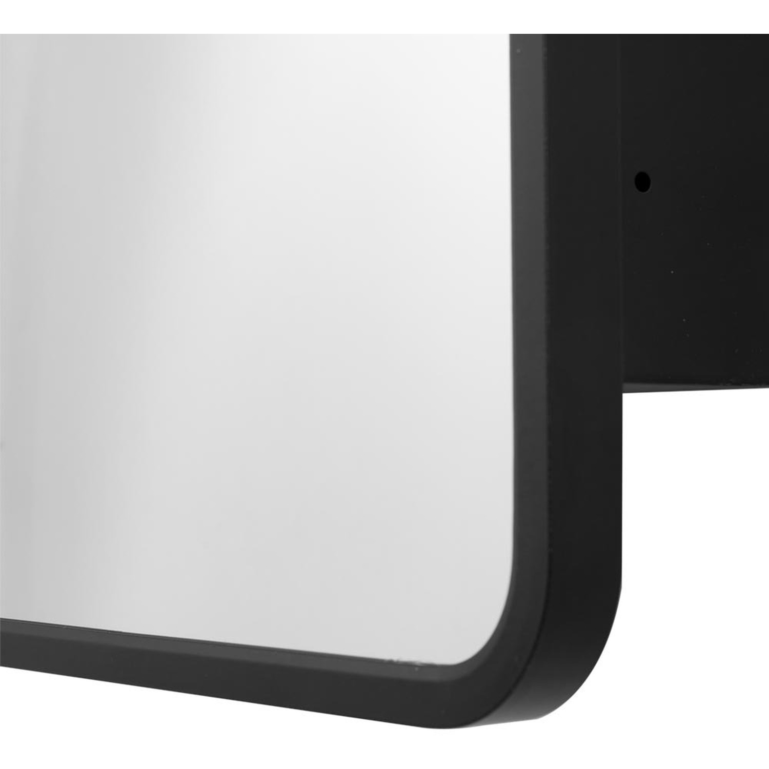 Rectangular Aluminum Frame Storage Mirror Cabinet - Black 51cm 12kg