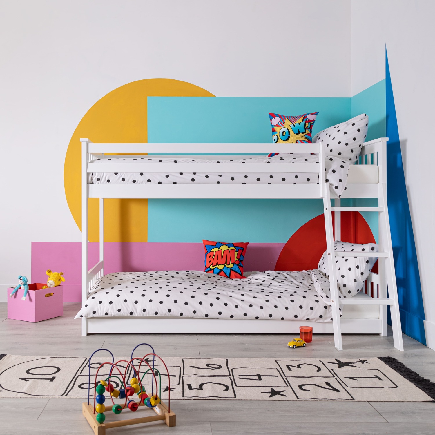 Harri Low Bunk Bed - Pink