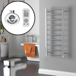 Alpine Thermostatic Electric Heated Towel Rail, Chrome