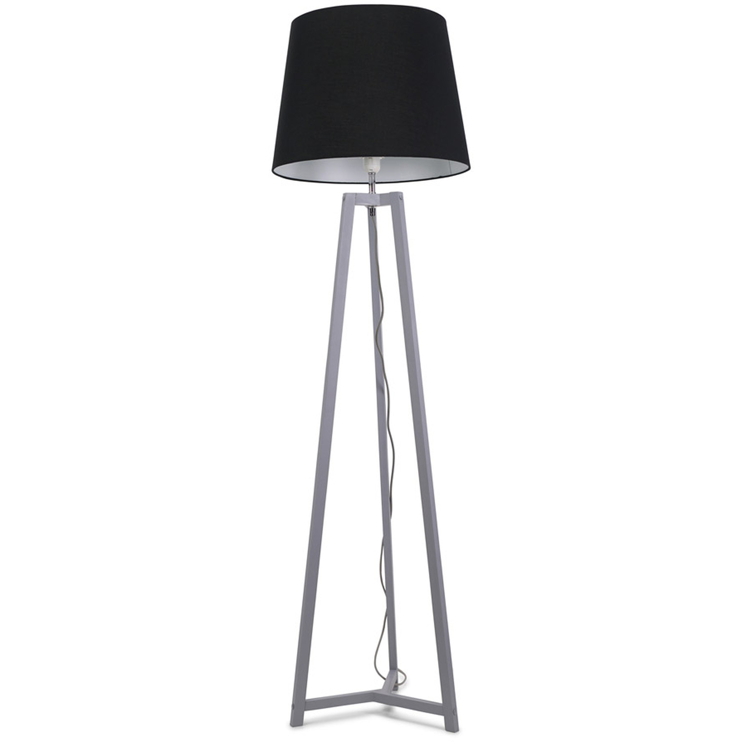 Image of Lottie Grey Wood Floor Lamp Tapered&hellip;