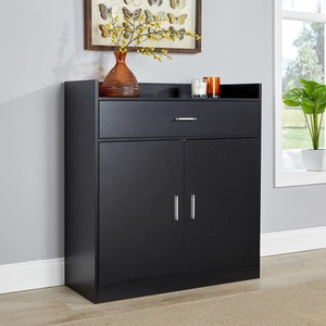 Black Home Source Novara 2 Door Shoe Storage Cabinet shot 6780011